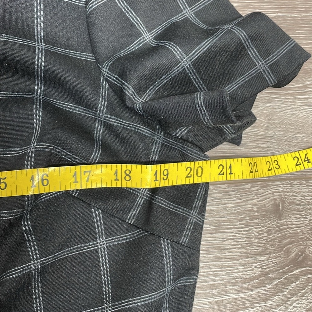 Chaps Classic Sheath Dress Black Gray Windowpane Plaid 14 - Picture 5 of 13